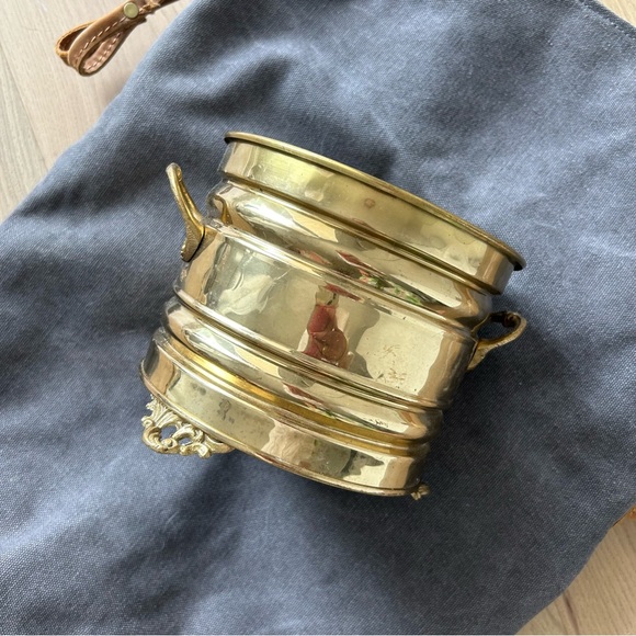 VINTAGE brass flower pot - Picture 3 of 7